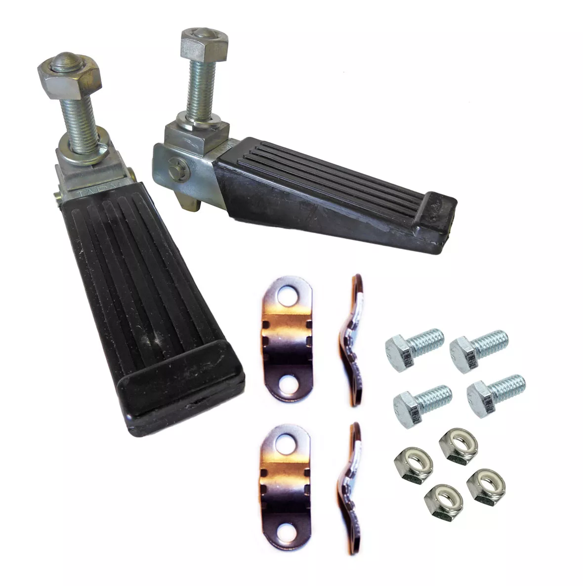 Minibike Footrest Kit with Clamps | Fits 7/8" & 1" Frame Tubing
