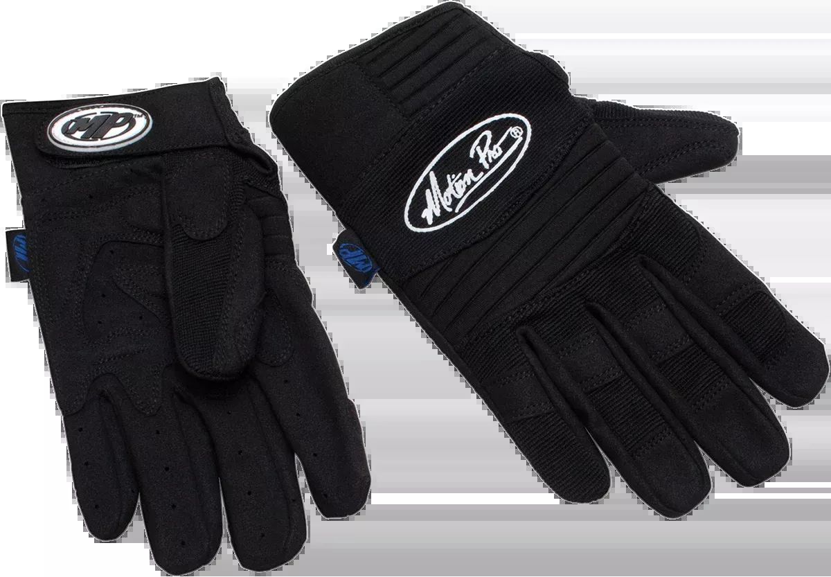 Motion Pro Pair Black Long Cuff Textile Motorcycle Riding Street Gloves