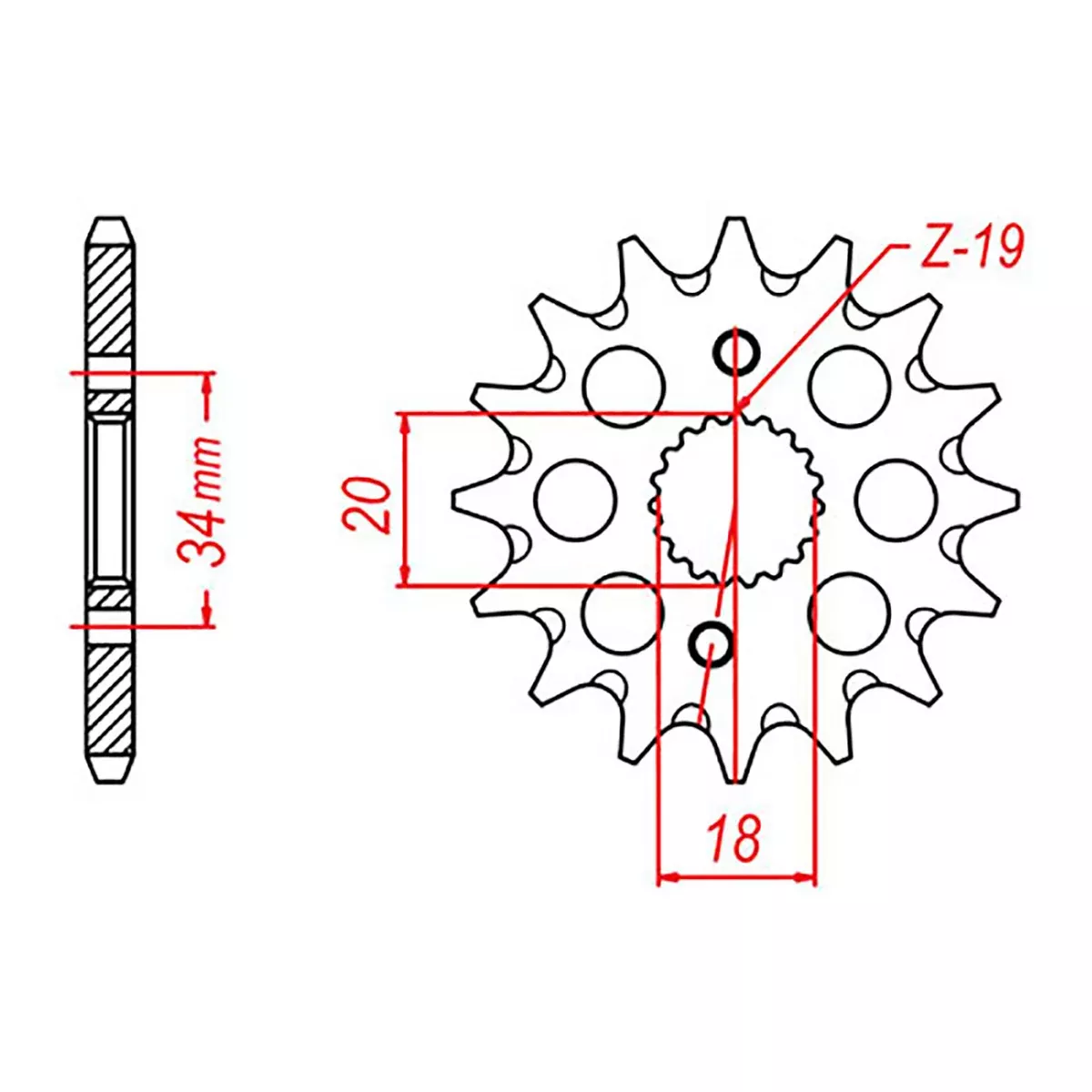 MTX 1310 Steel Front Sprocket #428 (428 Conversion) (10-1310/428)