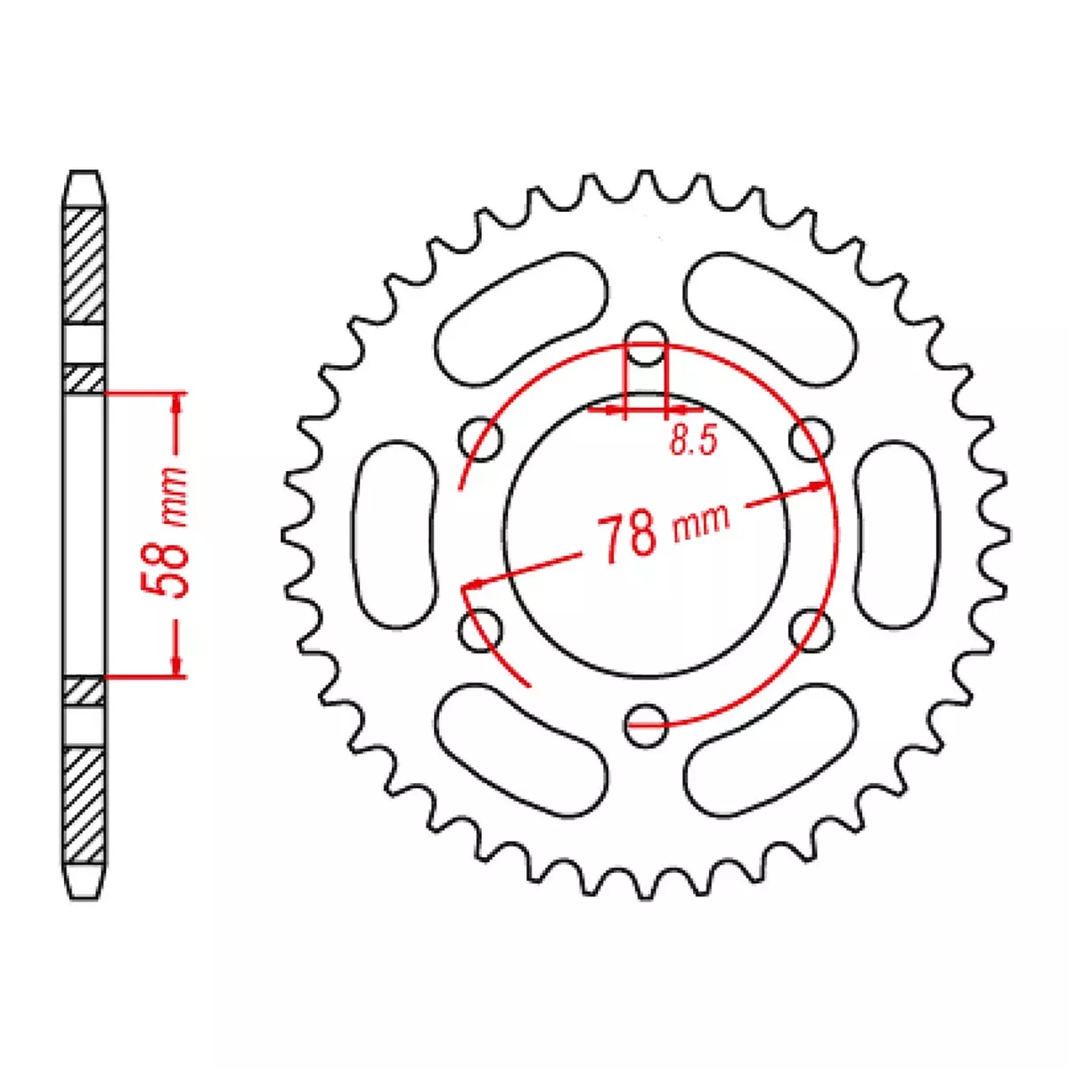 MTX 458 Steel Rear Sprocket #428 (11-173)