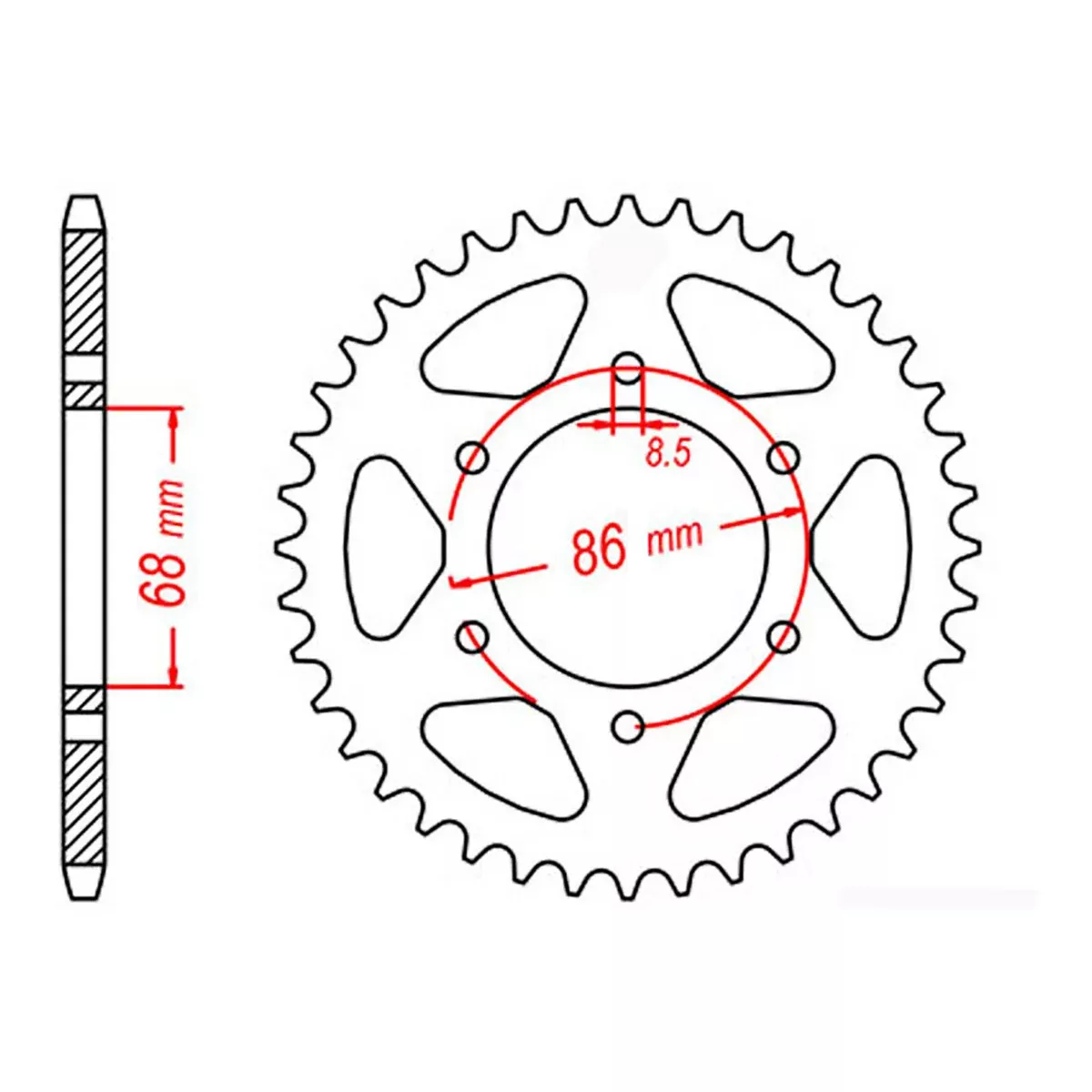 MTX 473 Steel Rear Sprocket #520 (11-002)