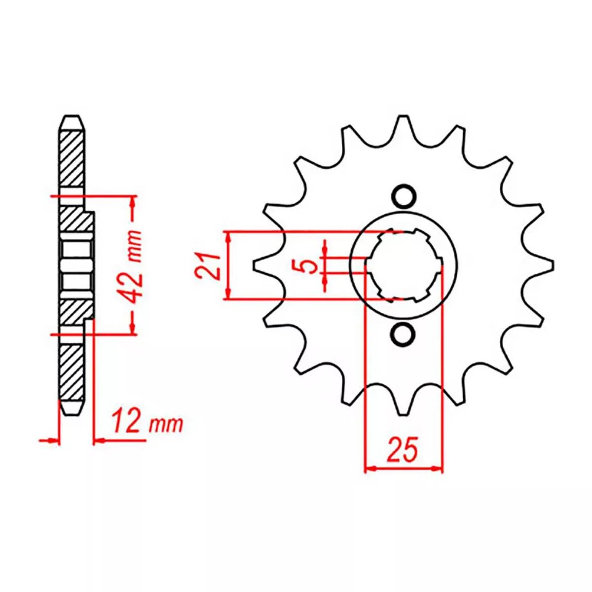 MTX 571 Steel Front Sprocket #530 (10-17A)