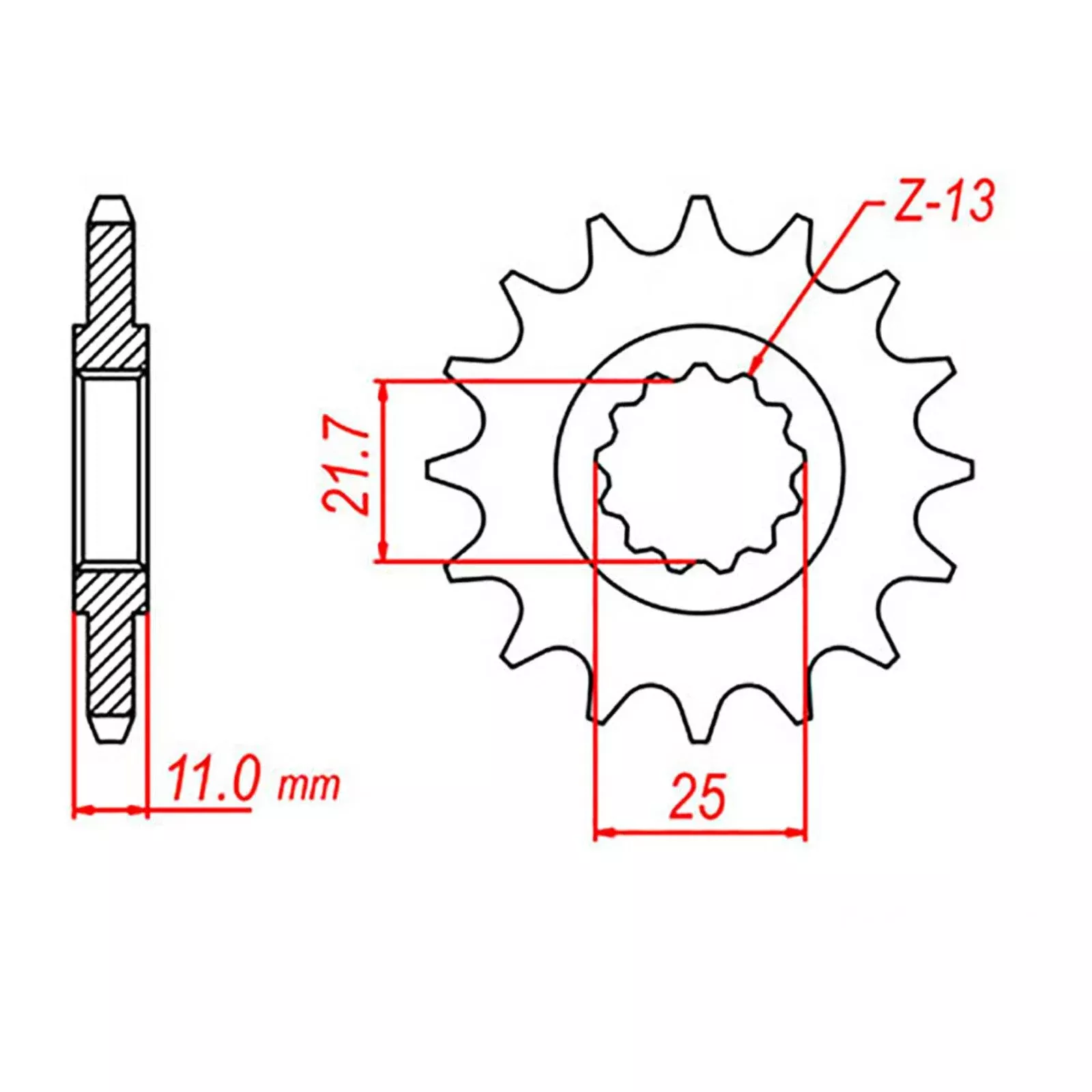 MTX 580 Steel Front Sprocket #530 (10-1AE)