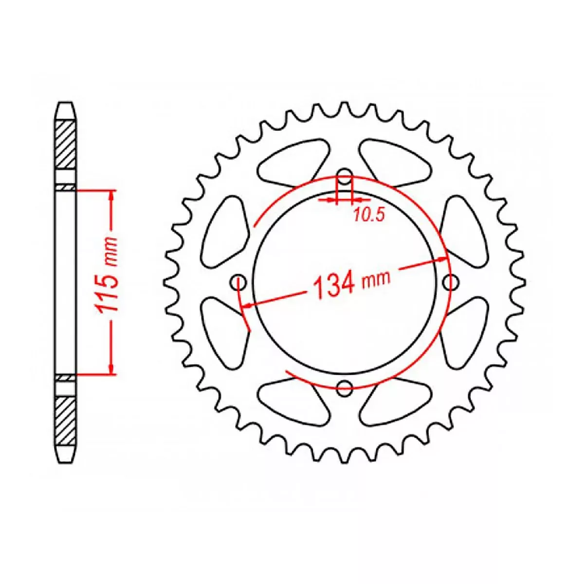 MTX 718 Steel Rear Sprocket #530 (11-718)