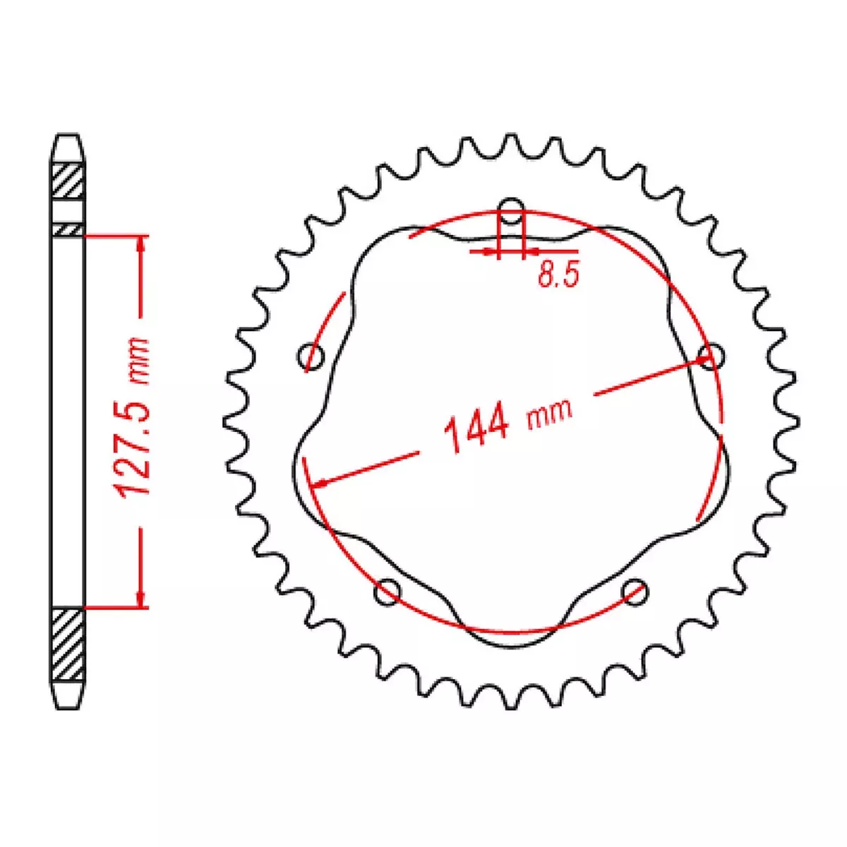 MTX 751 Steel Rear Sprocket #520 (11-751)
