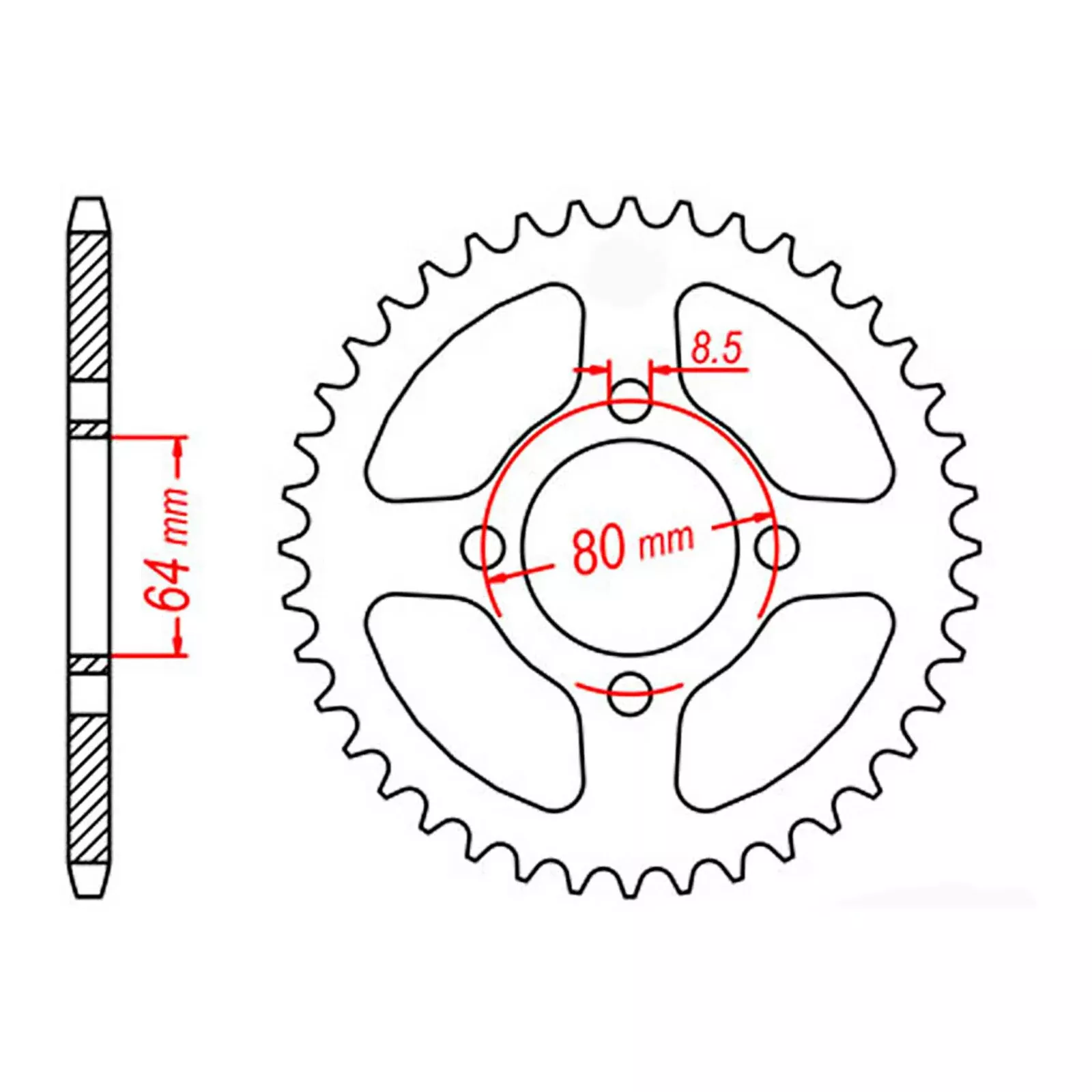 MTX 834 Steel Rear Sprocket #420 (11-2U2)