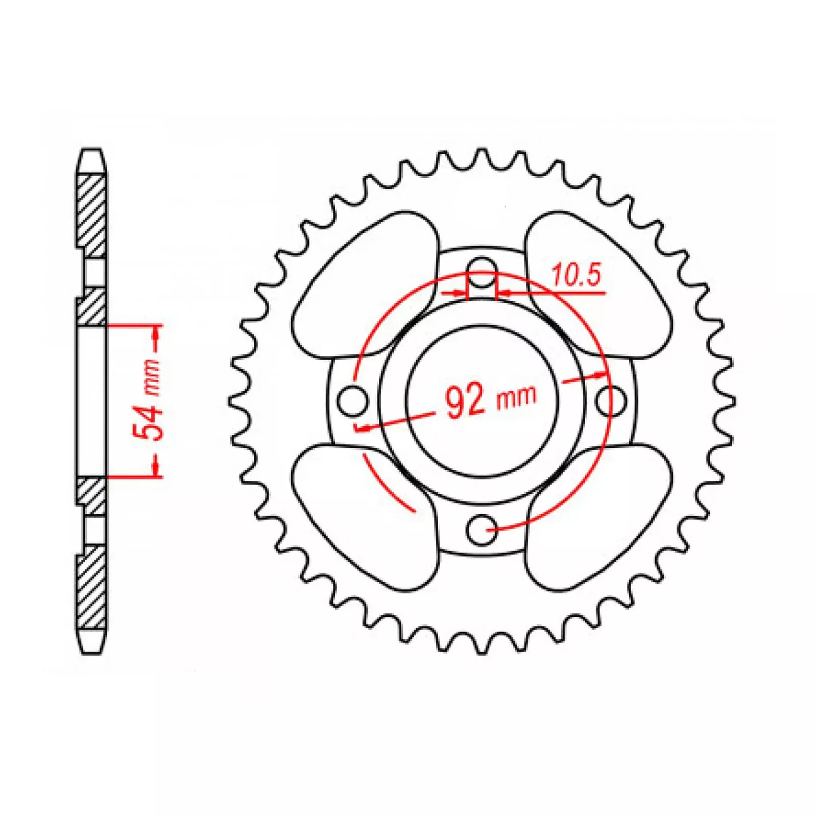 MTX 835 Steel Rear Sprocket #428 (11-5H0)