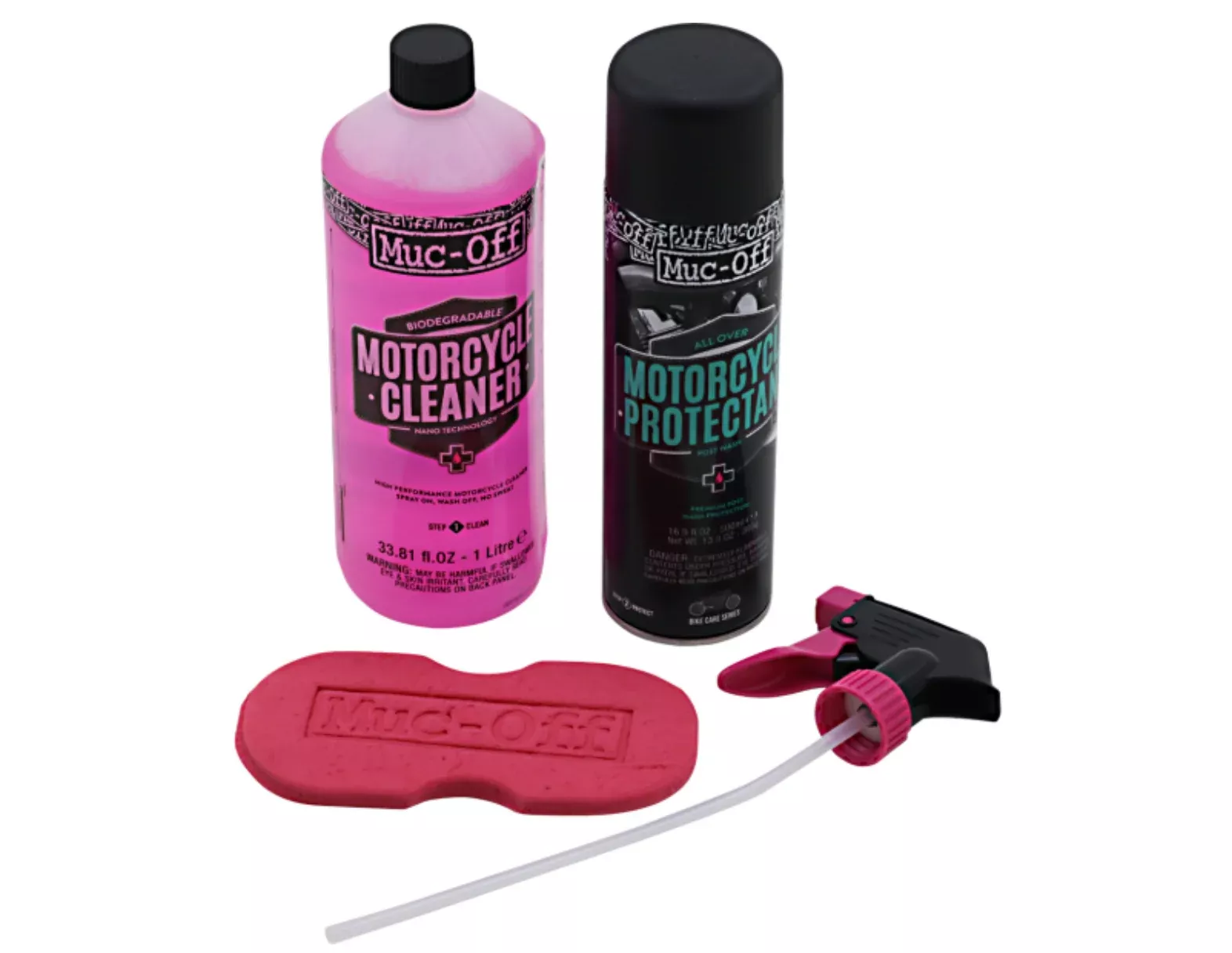 Muc-Off Motorcycle Care Kit – Cleaner/Spray Duo with Sponge