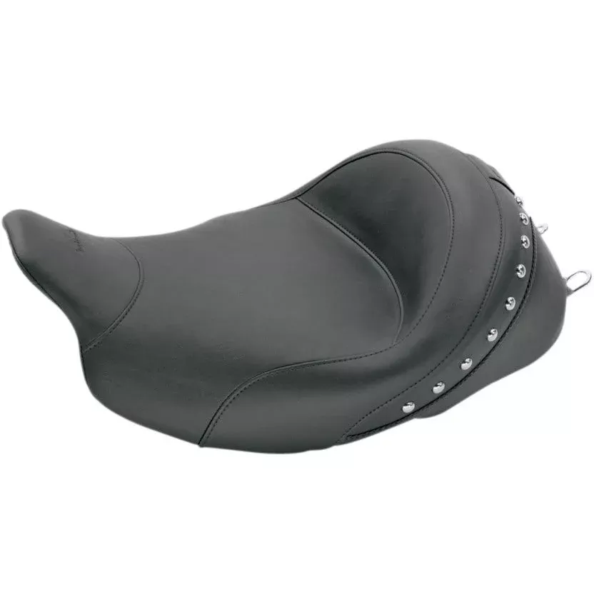 Mustang 76029 Chrome Studded Solo Front Driver Seat for Harley Touring 08-23