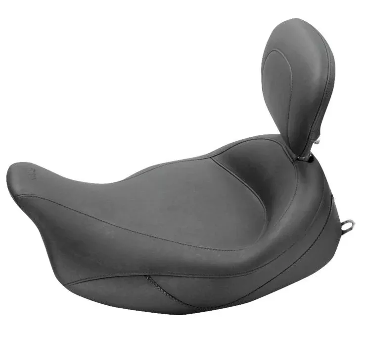 Mustang 79446 Black Super Vintage Solo Seat Removeable Backrest 08-23 Harley FLH