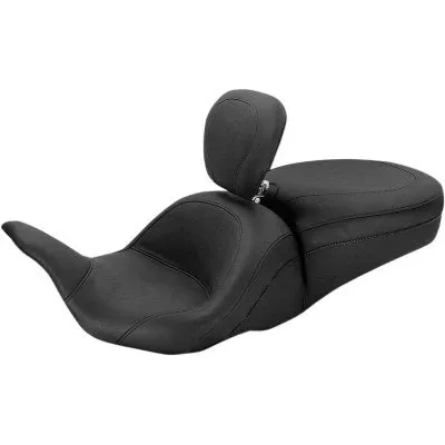 Mustang 79703 Lowdown Plain Seat With Driver Backrest for Harley Touring 08-23