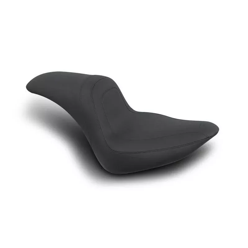 Mustang Fastback Cut Low Black Vinyl Harley Seat for 06-10 FXST 07-17 FLSTF/B
