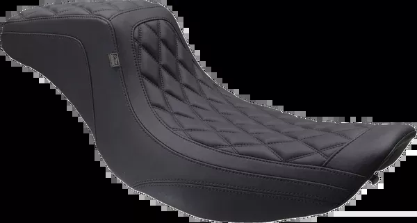 Mustang One Piece 2-Up Squareback Seat - Double Diamond - Black Stitch - FLH/FLT '97-'07 - 78807