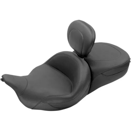 Mustang Super Touring Seat w/ Driver Backrest for 2008-2023 Harley Touring - Vintage