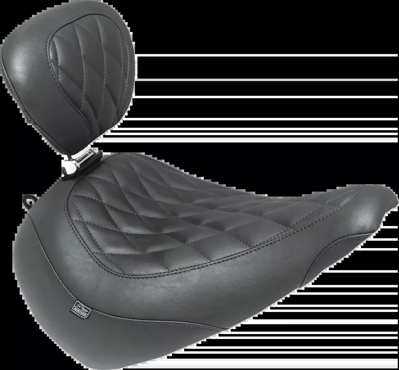 Mustang Wide Tripper Solo Seat - w/ Backrest - Diamond - Black Stitch - FXBR '23-'25 - 89027
