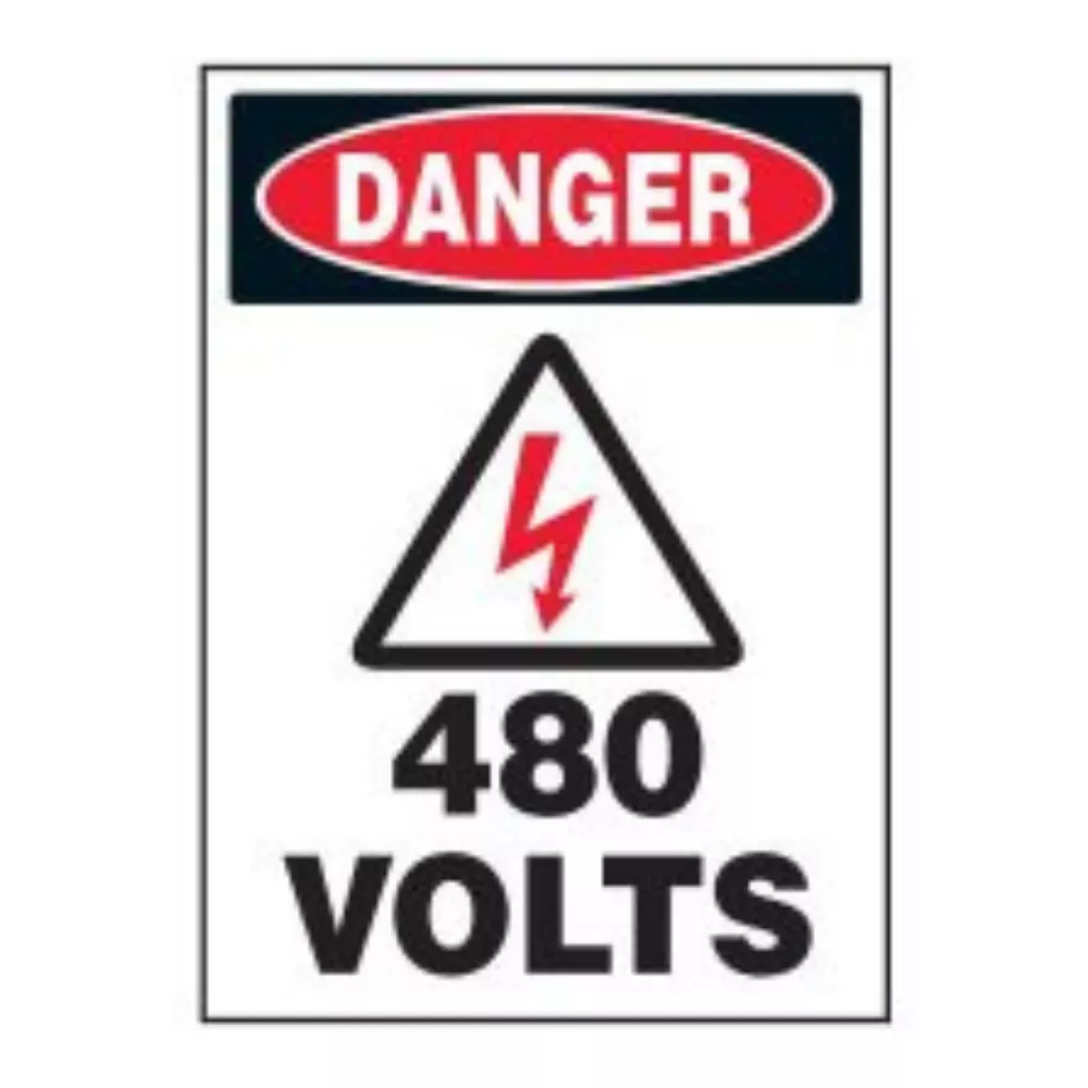 N2904O – DANGER 480 VOLT SFTY SIGN E/F