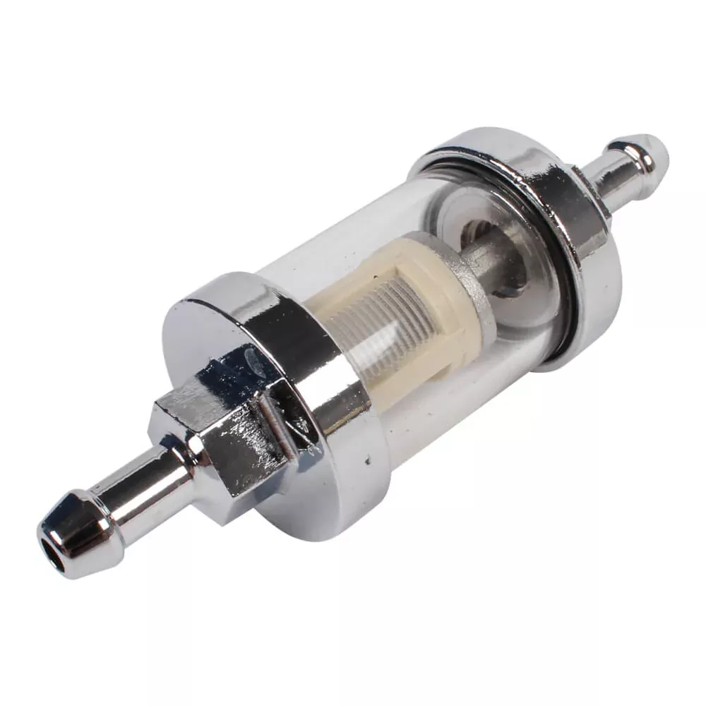 NCY Glass In-line Fuel Filter – Chrome finish