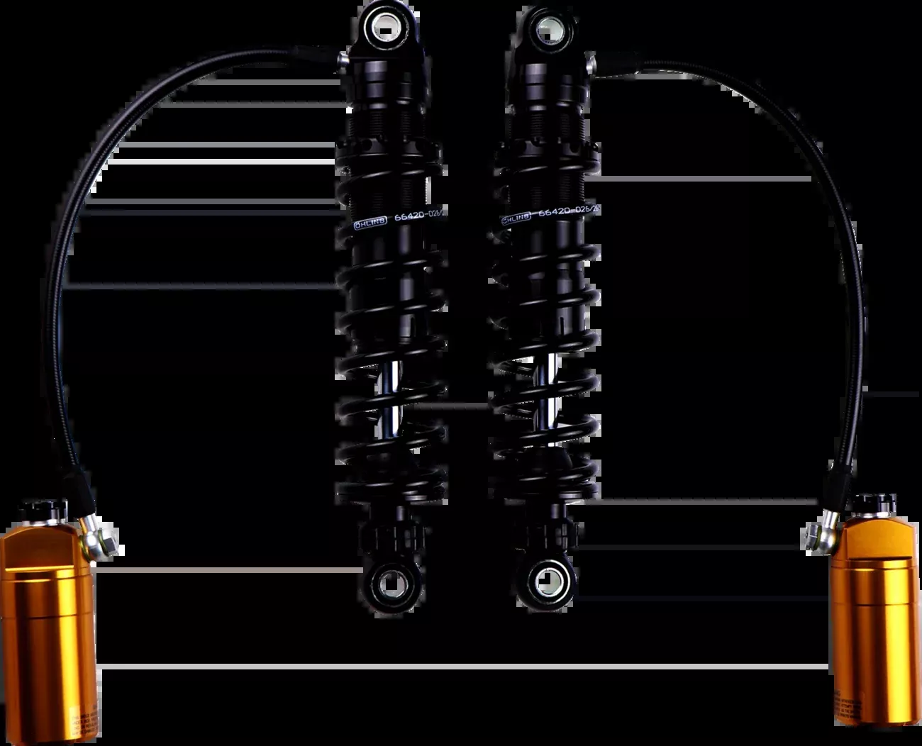 Ohlins HD 778 Twin 12" STX36 Blackline Rear Shocks for 2014-2024 Harley Touring