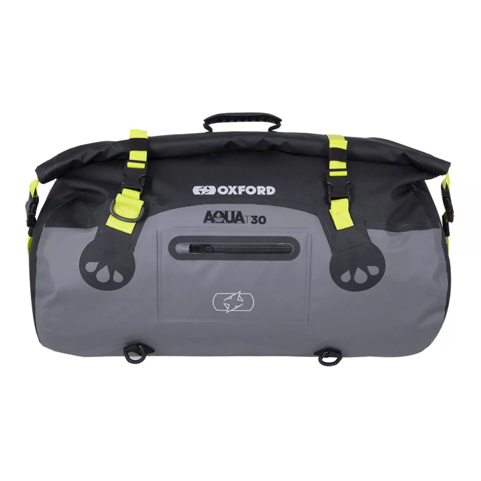 Oxford Aqua T-30 Roll Bag – Black / Grey / Fluo