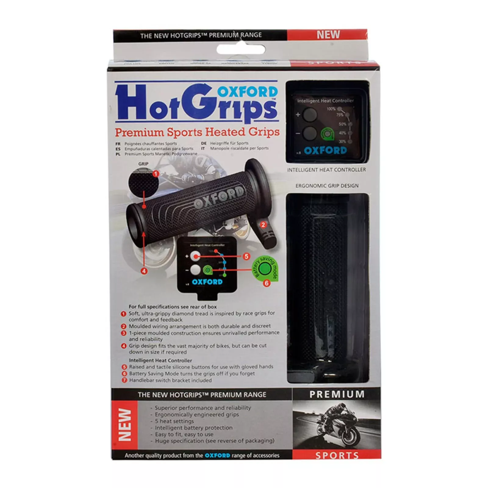 Oxford HotGripsPremium Sports with V8 Switch