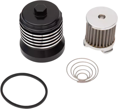 PC Racing Flo "Spin-On" Oil Filter - Black with Polished Fins