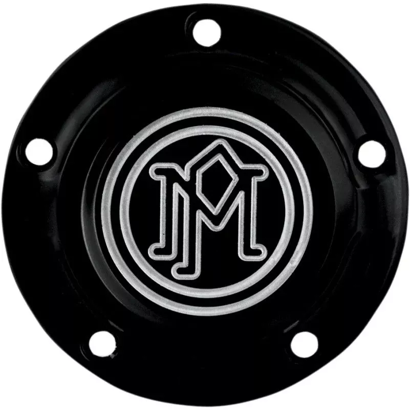 Performance Machine Black Contrast Cut Scallop Ignition Covers Harley Twin Cam