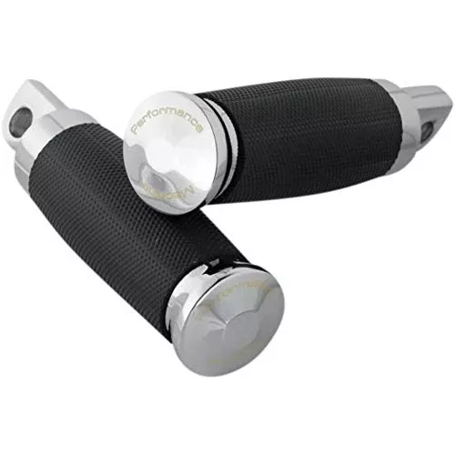 Performance MacHine Contour Rubber Wrapped Footpeg Male Mount Chr/BLK for H-D