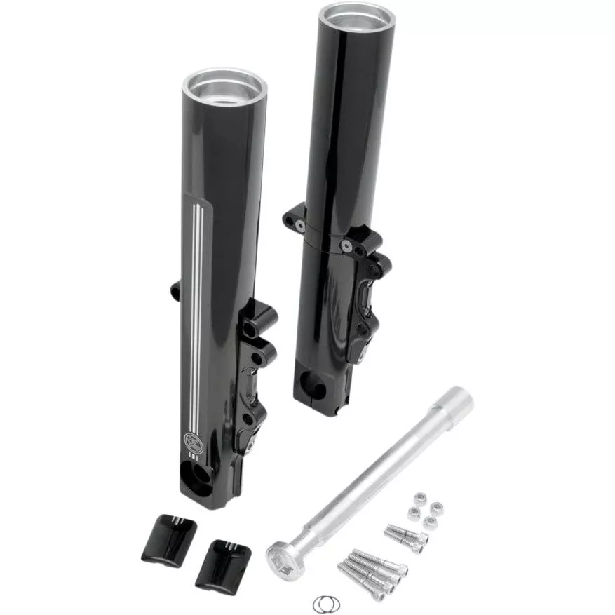 Performance Machine PM Black Contrast Dual Disc Lower Legs Sliders 08-13 FLH