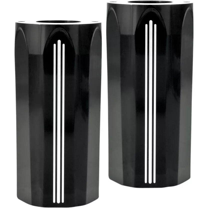 Performance Machine PM Black Tech Fork Boots Upper Slider Covers Harley 84-13