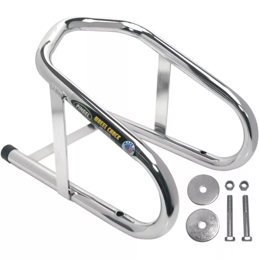 Pingel Chrome 6.5" Permanent Motorcycle Wheel Chock for Wheel up to 6.5" Wide