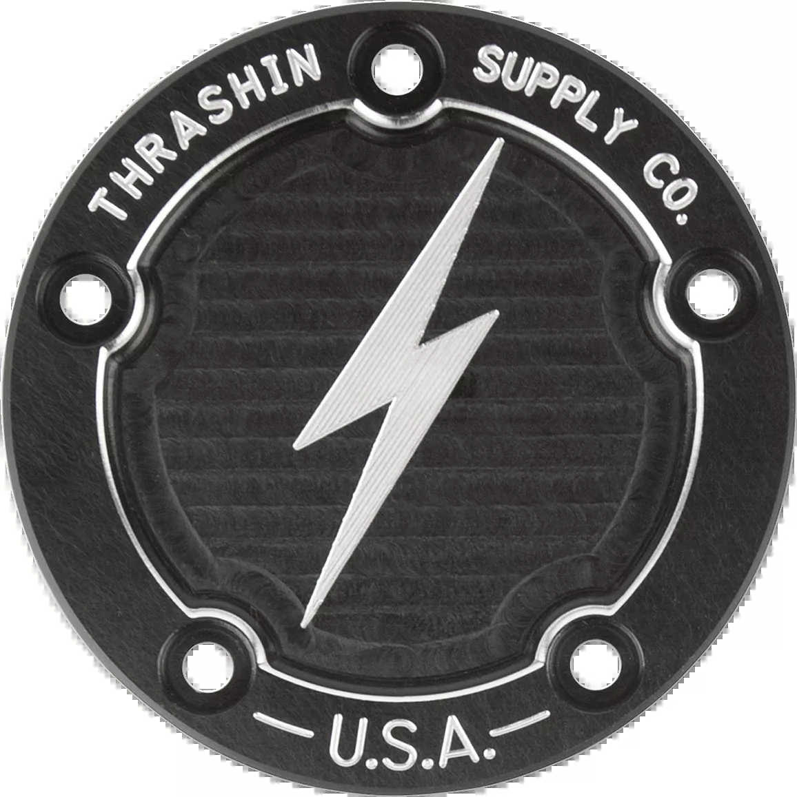 Points Cover - Dished - Black - 5 Hole - Twin Cam