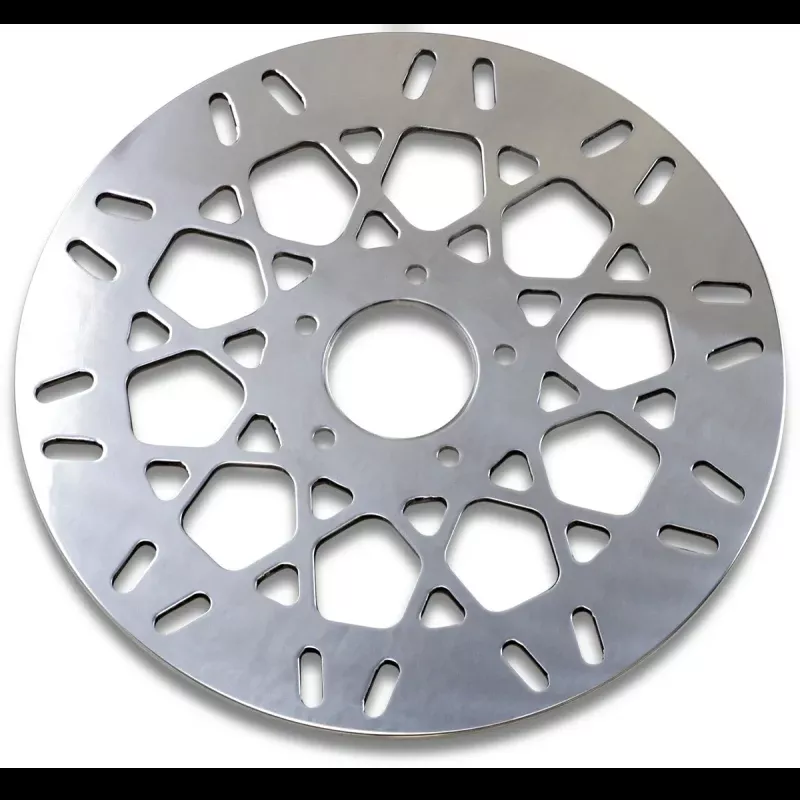 POLISHED STAINLESS REAR MESH STYLE ROTORS HARLEY DAVIDSON