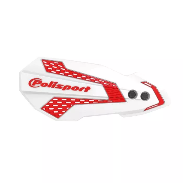 POLISPORT Plastics POLISPORT HANDGUARDS, MX FLOW WHITE / RED 8308200043 fits 2021-2024 Honda CRF450R, CRF450RX