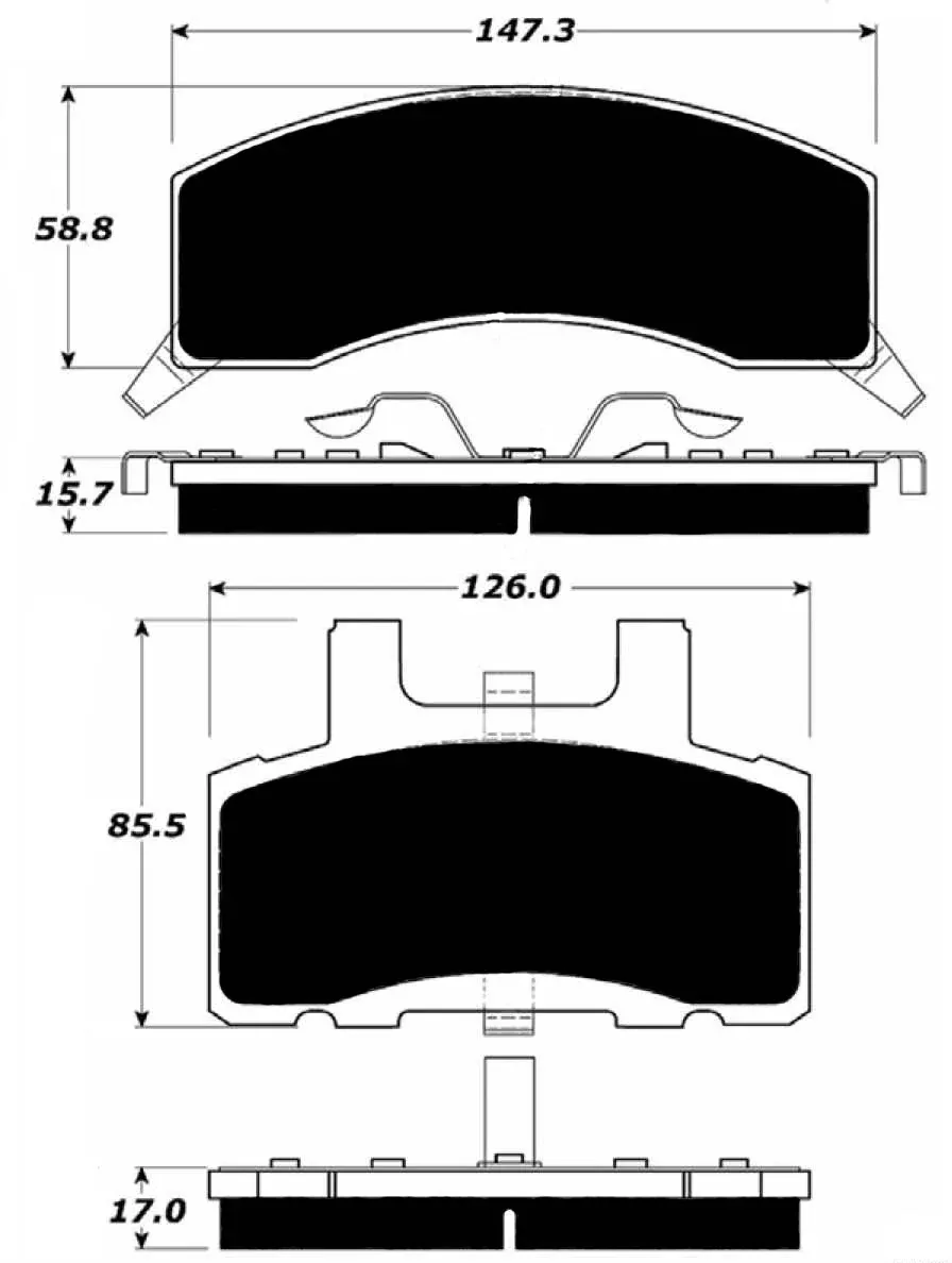 Porterfield Brake Pads for 1991 GMC C3500 2WD SRW 3 1/2" R/Shoe