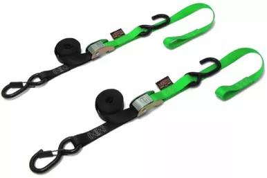 Powertye Soft Tye W/Secure Hook Black/Green 1" 2/Pk - 23625-S
