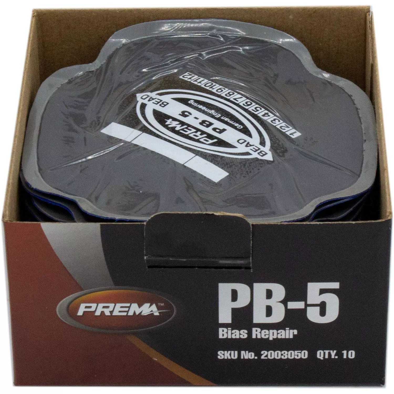 Prema PB-5 Square Bias Tire Patch 4-3/4″ 4 Ply Box of 10