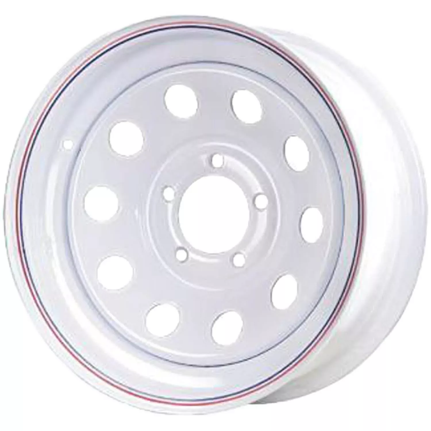 Premium Service 15x6 5 on 4.5 Modular Steel Trailer Whl White w/ Pinstripes