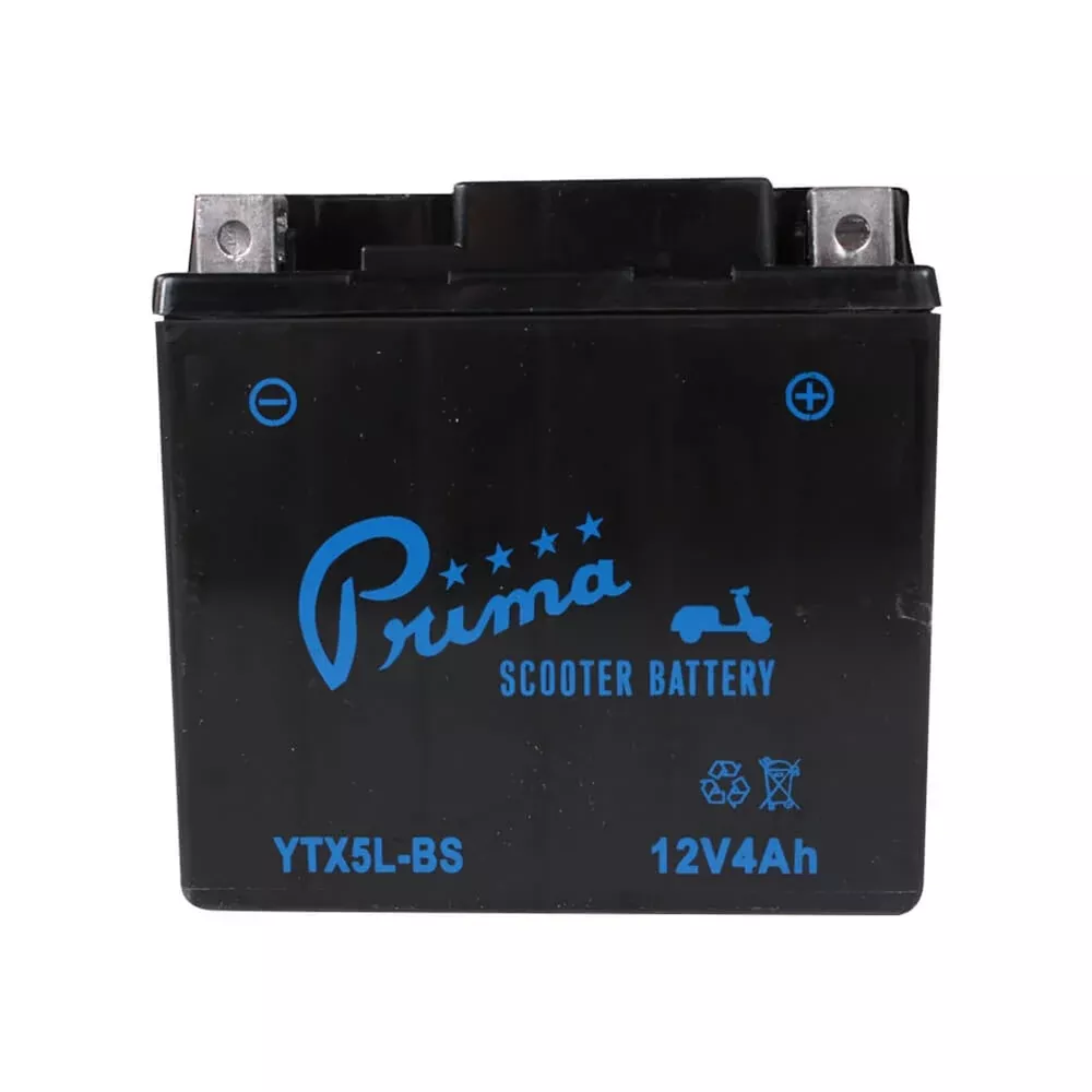 Prima YTX5L-BS Battery; Scooters ATVs Motorcycles 12V4Ah