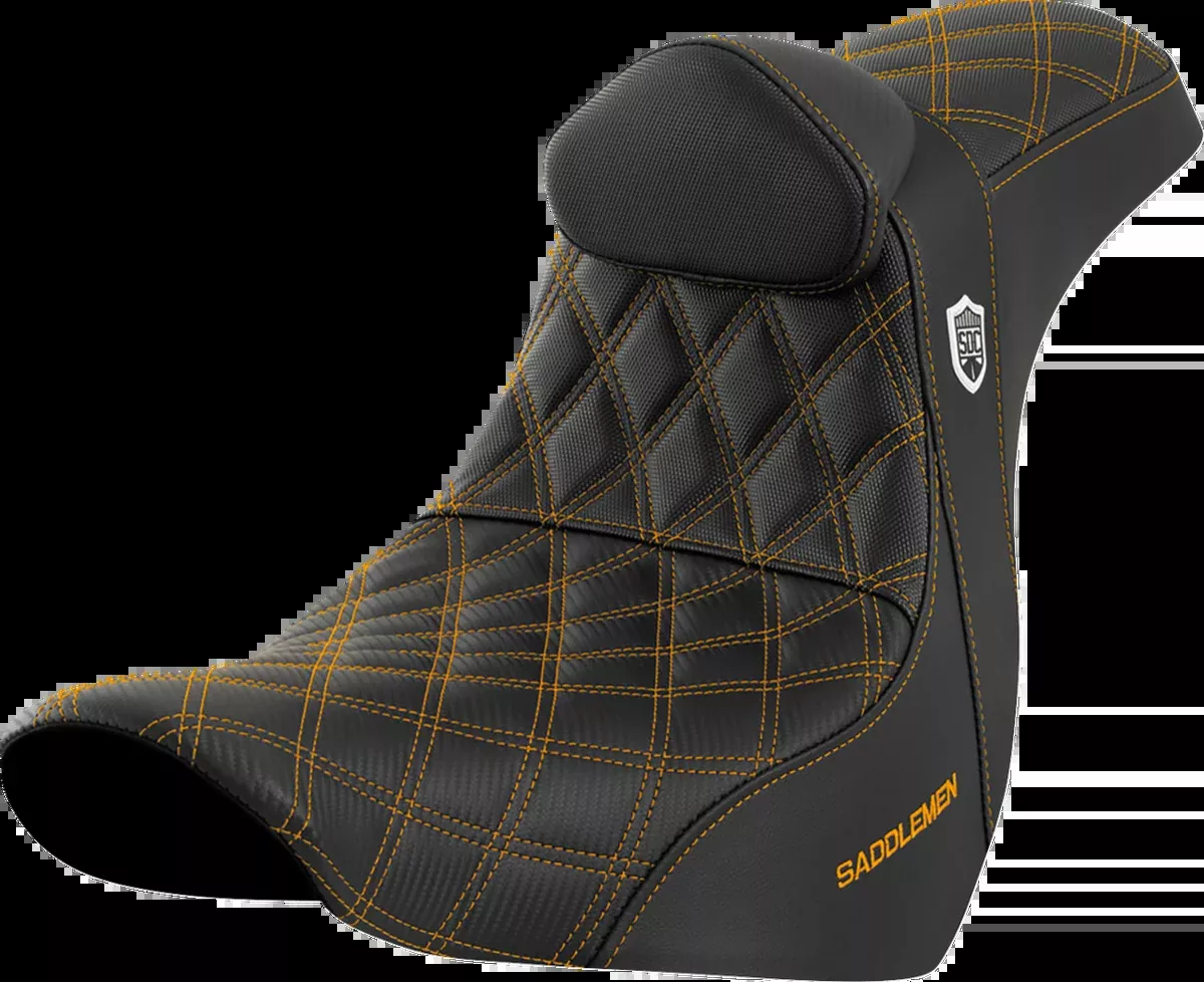 Pro Series SDC Performance Seat - w/ Backrest - Gold Stitch - FL/FX '18-'23