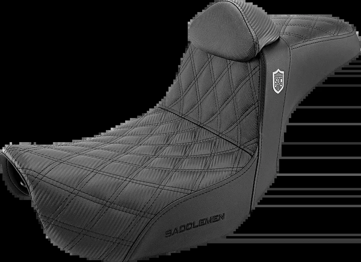 Pro Series SDC Performance Seat - w/ Backrest - Lattice Stitch/Lumbar Gripper - FLD/FXD '06-'17