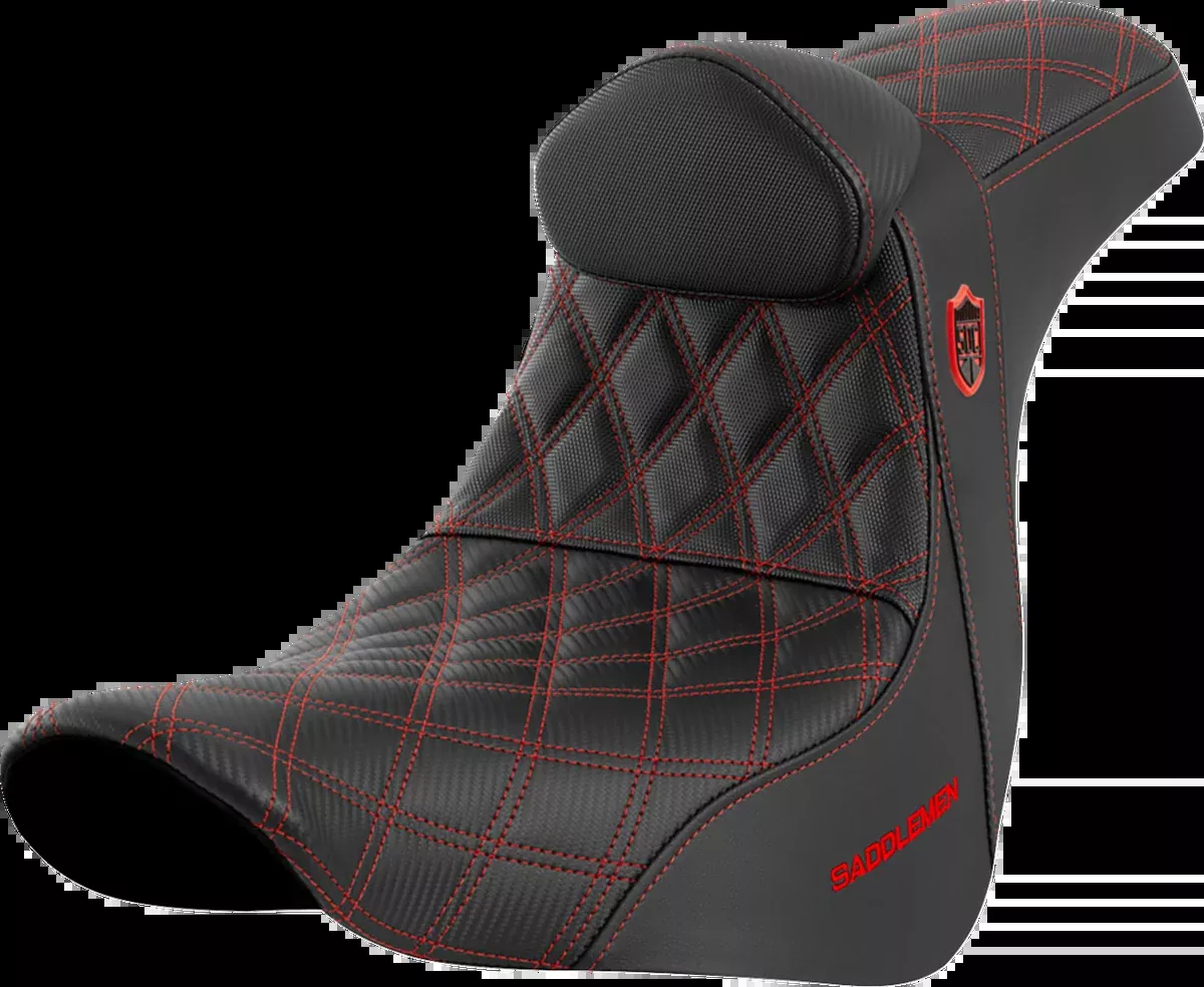 Pro Series SDC Performance Seat - w/ Backrest - Red Stitch - FL/FX '18-'23
