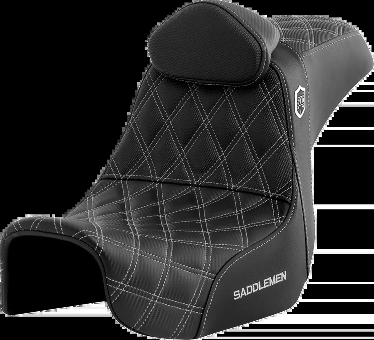 Pro Series SDC Performance Seat - w/ Backrest - Silver Stitch - Dyna '06-'17