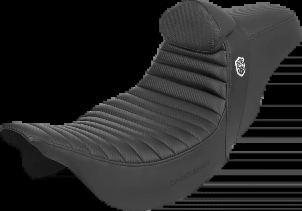 Pro Series SDC Performance Seat - w/ Backrest - Tuck-n-Roll/Carbon Fiber - Gripper - FLH/FLT '08-'23