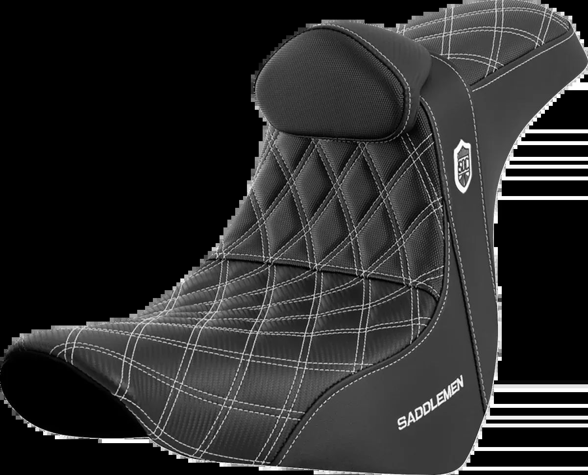 Pro Series SDC Performance Seat - w/ Backrest - White Stitch - FL/FX '18-'23