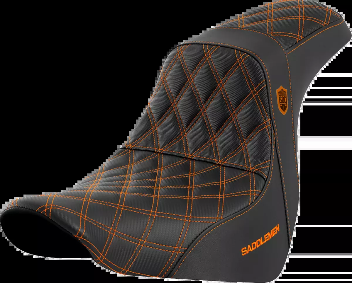 Pro Series SDC Performance Seat - w/o Backrest - Orange Stitch - FL/FX '18-'20