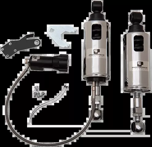 Progressive 422 Chrome Heavy Duty Shocks For 00-17 Harley FLSTN FLSTF FLSS FXSTS