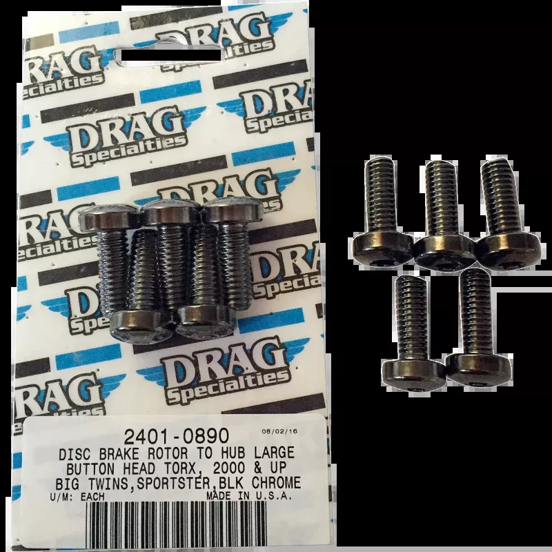 REAR ROTOR BOLTS HUB MOUNT BLACK (5 PAK)