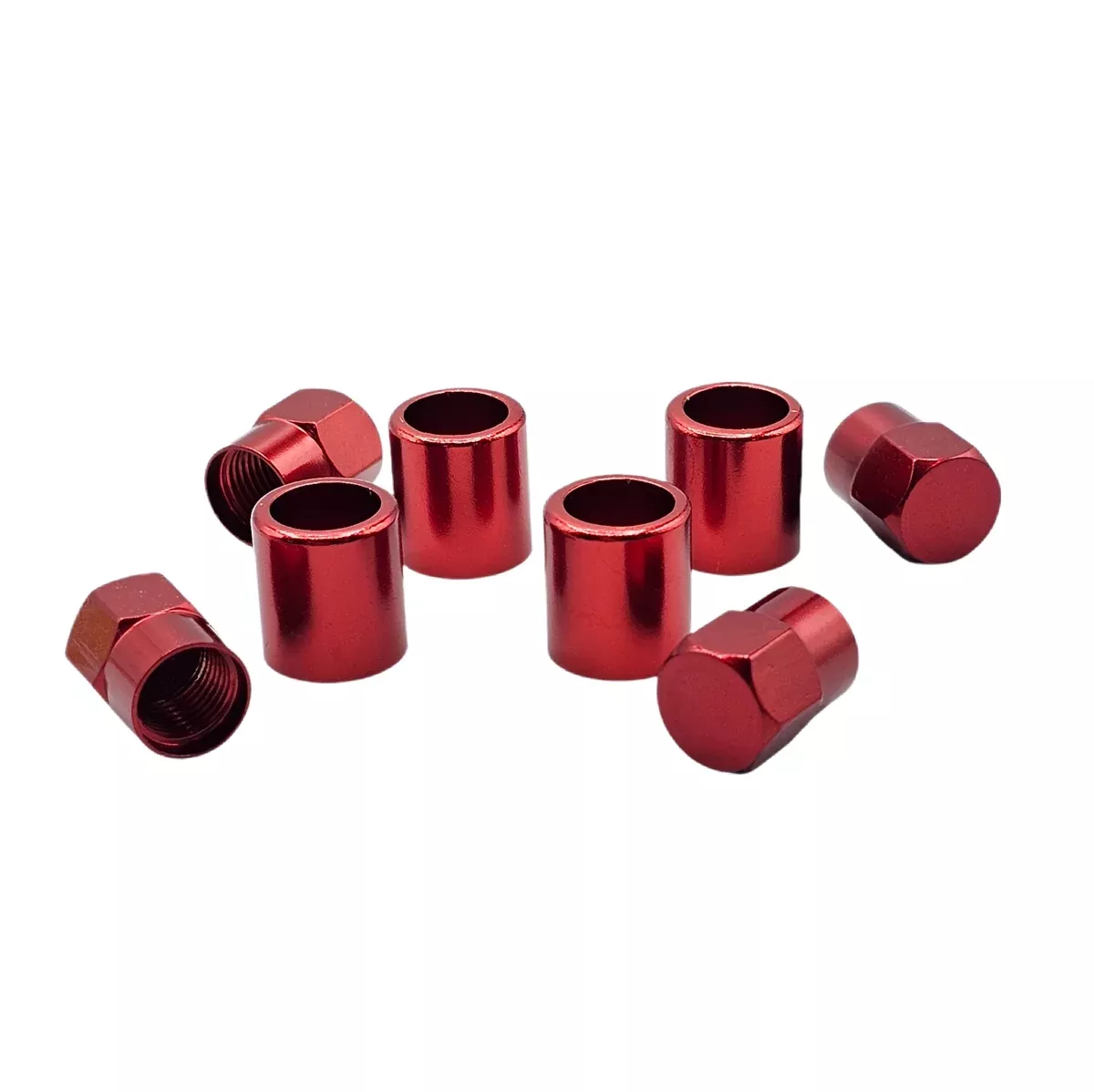 Red Aluminum Valve Sleeve & Cap Set - TR413 Snap-In 0.305"-32