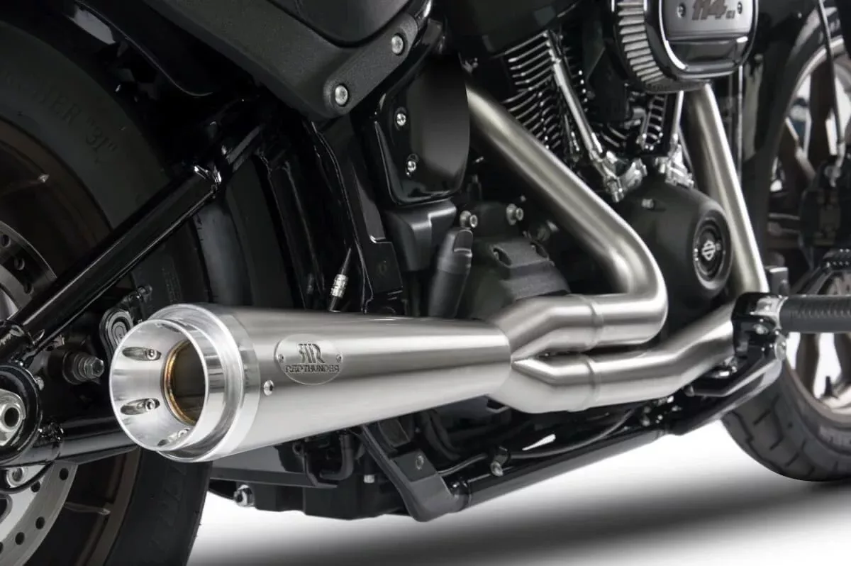 RED THUNDER 2:1 EXHAUST RACE SERIES BLACK 18-25 HARLEY DAVIDSON M8 SOFTAILS