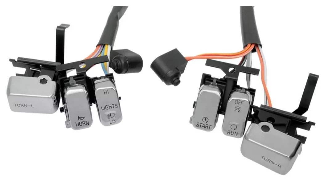 Replacement Handlebar 3 Button Switch Kit Chrome Harley 96-13 FL Dyna XL S/T